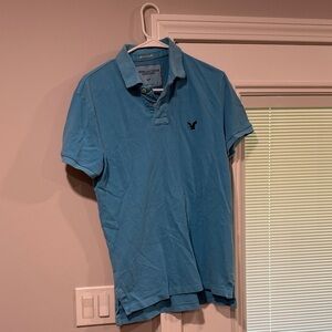 American Eagle Outfitters Light Blue Polo Shirt